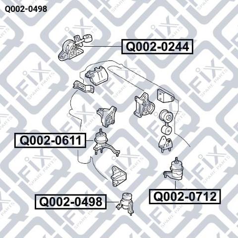 Подушка передньої опори двигуна Q0020498 Q-FIX