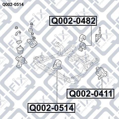Подушка двигуна передня Q0020514 Q-FIX