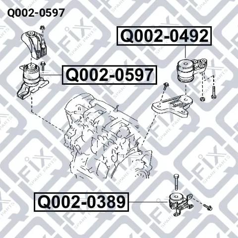 Права опора двигуна Q0020597 Q-FIX