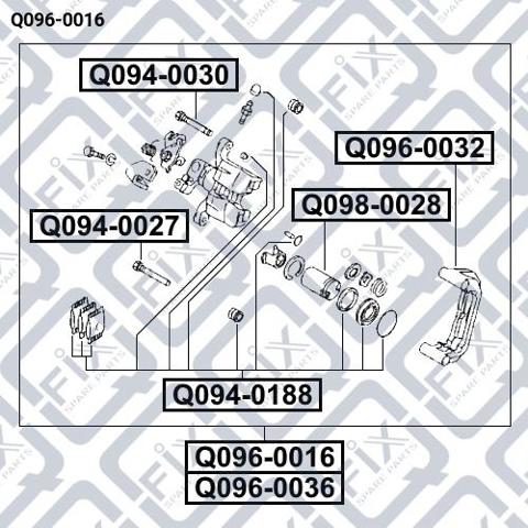Супорт гальмівний задній правий Q0960016 Q-FIX
