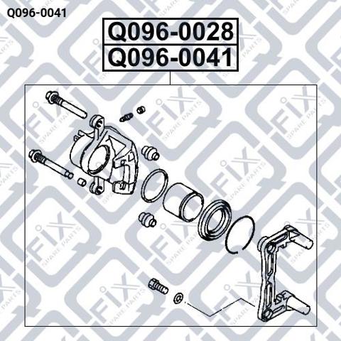 Задній гальмівний супорт лівий Q0960041 Q-FIX