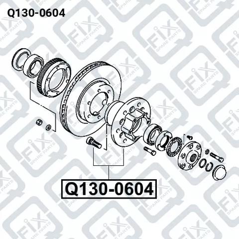 Підшипник в зборі з маточиною передній Q1300604 Q-FIX