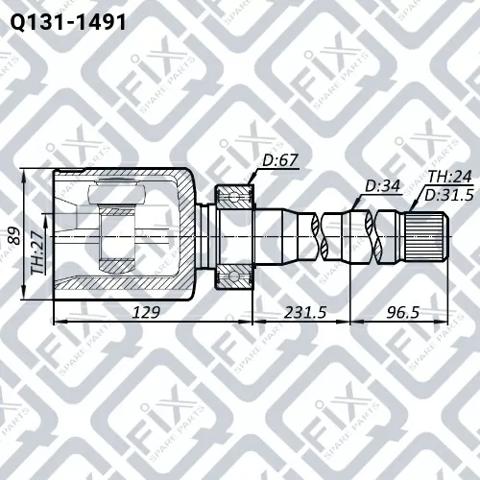 ШРУС внутрішній, передній, правий Q1311491 Q-FIX