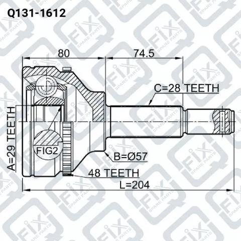 ШРУС зовнішній Q1311612 Q-FIX