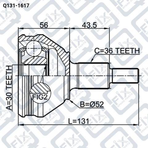 ШРУС зовнішній передній Q1311617 Q-FIX