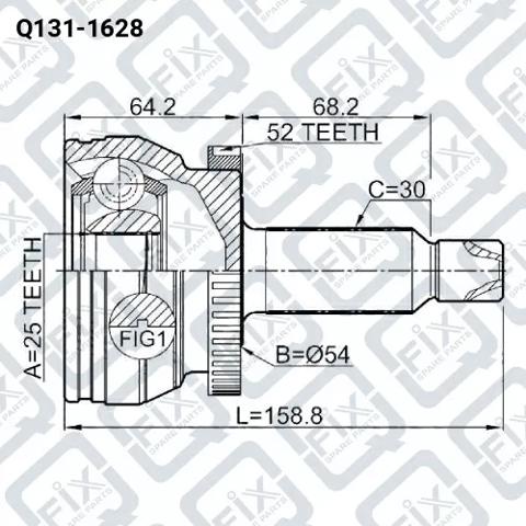 ШРУС зовнішній Q1311628 Q-FIX