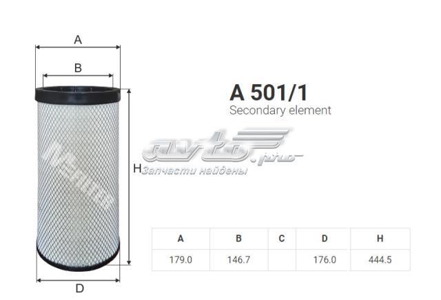 Автомобільний фільтр повітря A5011 MFILTER