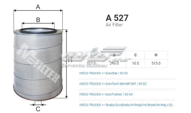 Автомобільний фільтр повітря A527 MFILTER