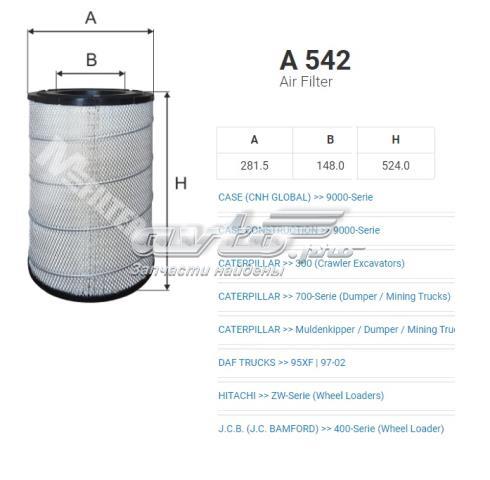 Автомобільний фільтр повітря A542 MFILTER