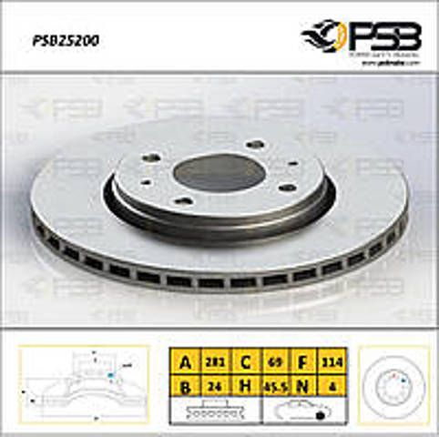 Гальмо дискове переднє Volvo V40