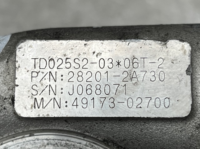 Турбіна 282012A730 HYUNDAI