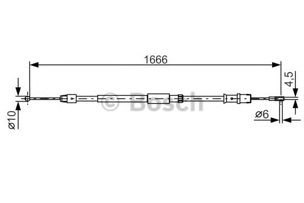Трос ручного гальма задній, правий/лівий 1987482032 BOSCH