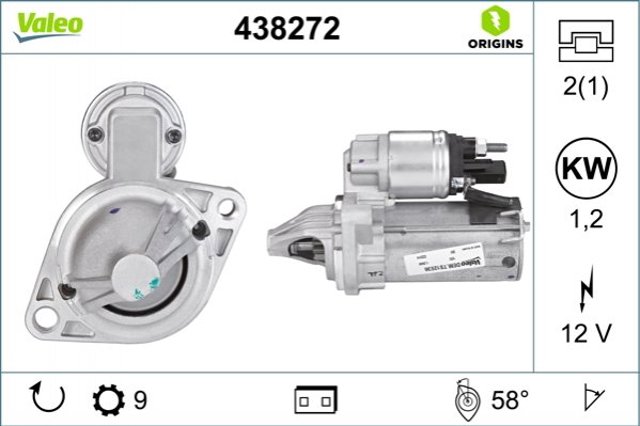 Стартер автомобільний 438272 VALEO