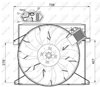 Дифузор радіатора охолодження, в зборі з мотором і крильчаткою 47446 NRF