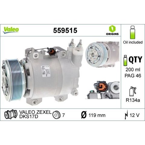 Компресор кліматичної установки 559515 VALEO