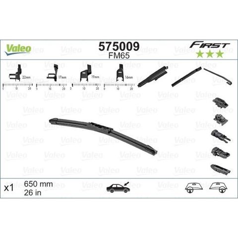 Щітка склоочисника лобового скла, водійська 575009 VALEO