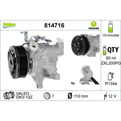 Компресор кліматичної установки 814716 VALEO