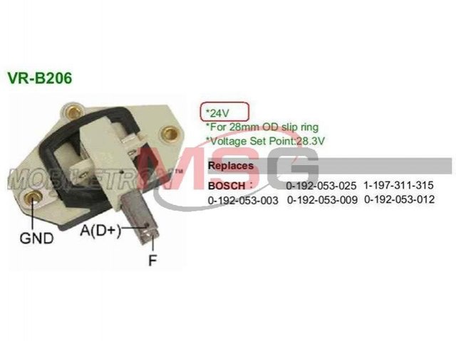Реле регулятор напруги генератора VRB206 MOBILETRON