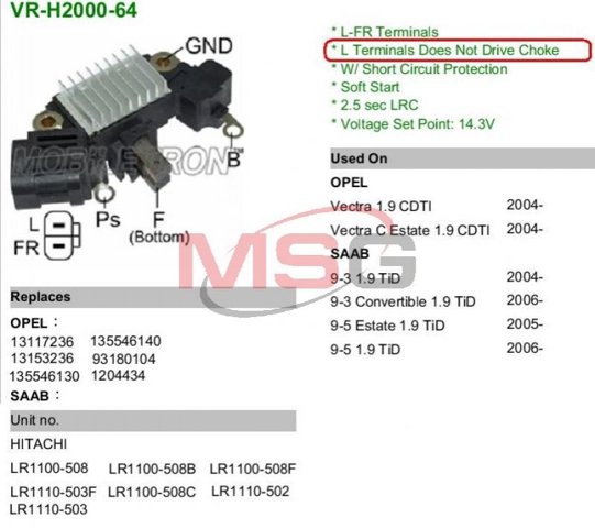 Реле зарядки генератора VRH200064 MOBILETRON