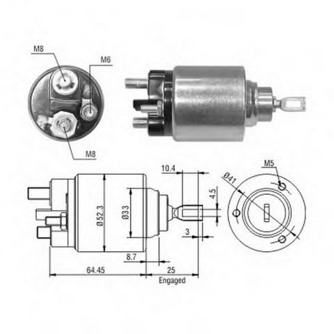 Втягуюче стартера ZM1371 ZM