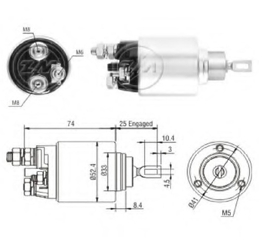 Втягуюче стартера ZM1381 ZM