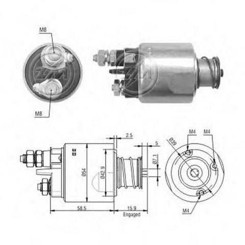Втягуюче стартера ZM1495 ZM