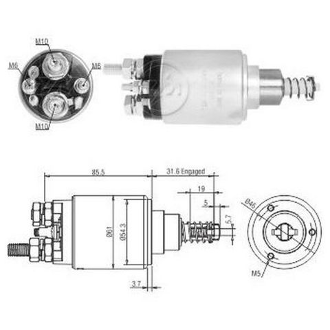 Втягуюче стартера ZM1732 ZM