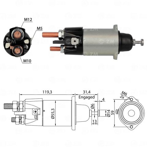 Тягове реле стартера ZM3898 ZM
