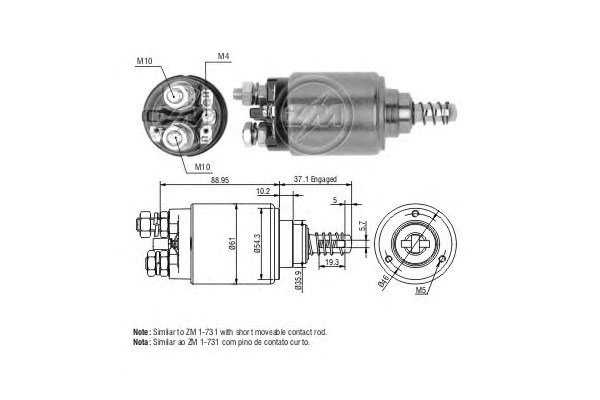 Тягове реле стартера ZM543 ZM