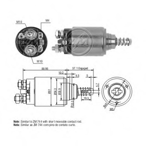 Втягуюче стартера ZM544 ZM