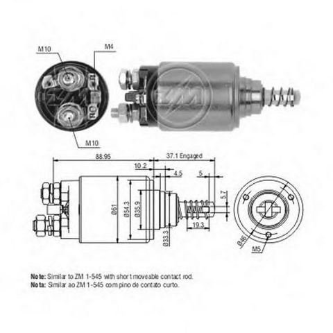 Втягуюче стартера ZM545 ZM