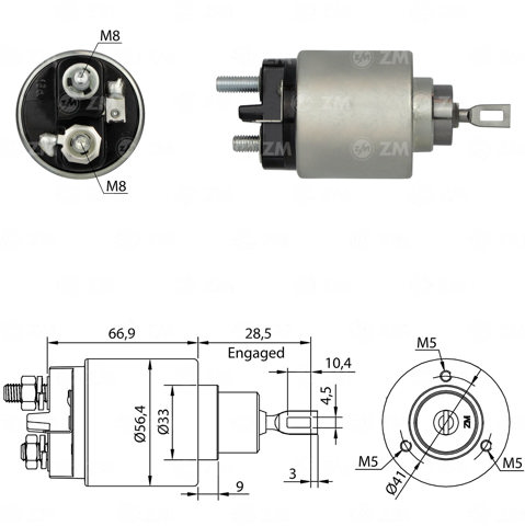 Тягове реле стартера ZM575 ZM