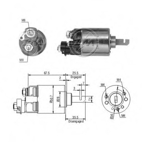 Тягове реле стартера ZM604 ZM
