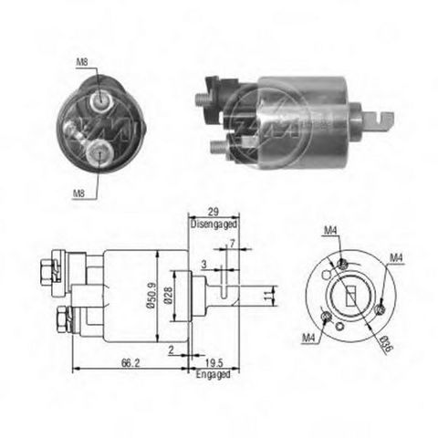 Втягуюче стартера ZM608 ZM