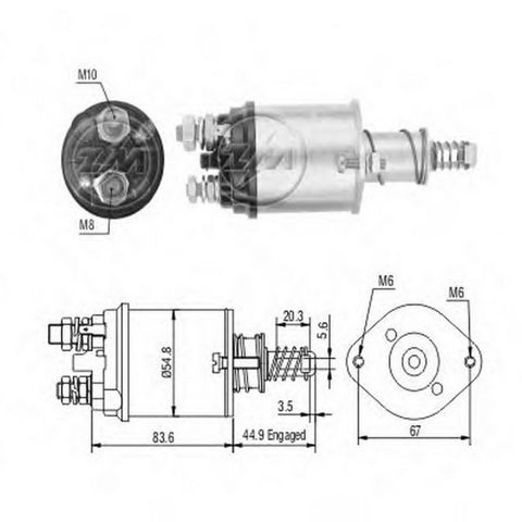 Тягове реле стартера ZM615 ZM