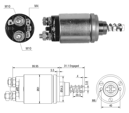 Тягове реле стартера ZM642 ZM