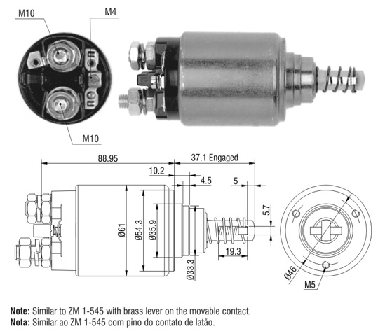 Тягове реле стартера ZM649 ZM
