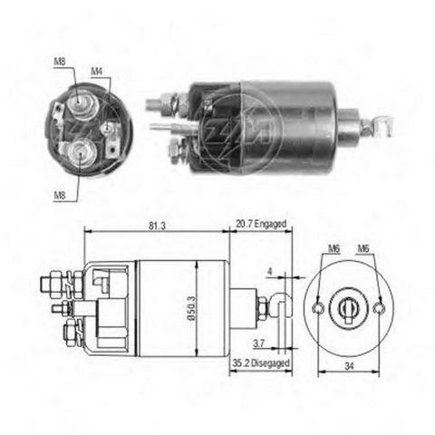 Тягове реле стартера ZM664 ZM
