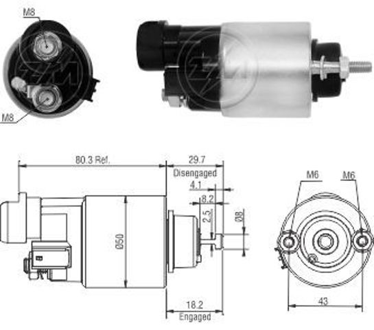 Тягове реле стартера ZM6708 ZM