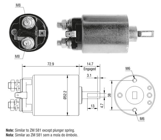 Втягуюче стартера ZM680 ZM