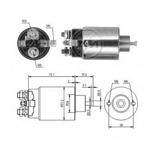 Втягуюче стартера ZM695 ZM