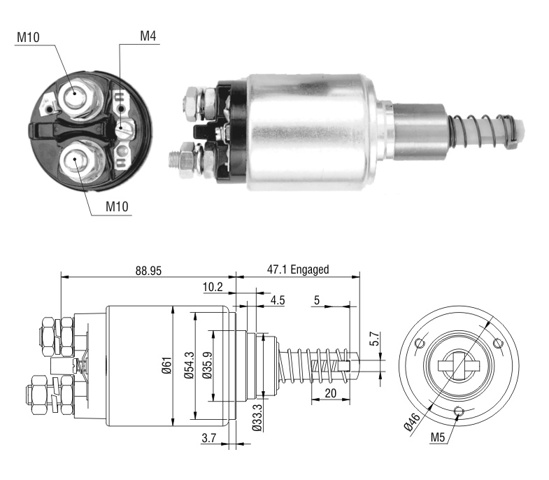 Тягове реле стартера ZM732 ZM