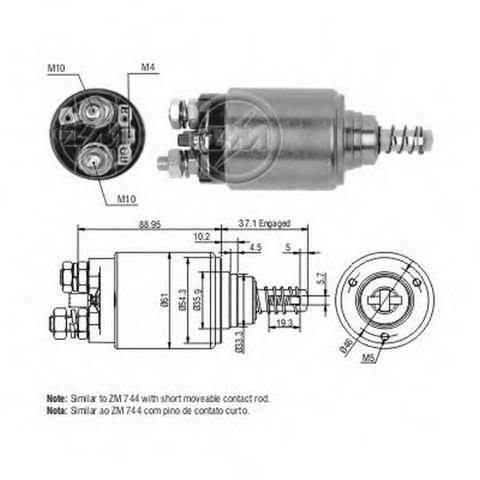 Втягуюче стартера ZM744 ZM