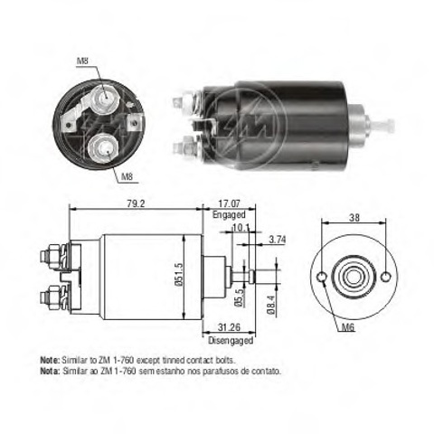 Тягове реле стартера ZM760 ZM