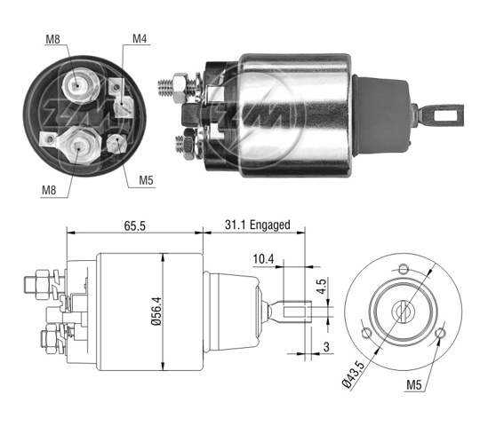 Втягуюче стартера ZM772 ZM