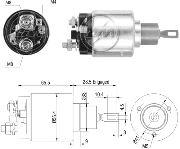Втягуюче стартера ZM778 ZM