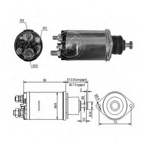 Втягуюче стартера ZM805 ZM