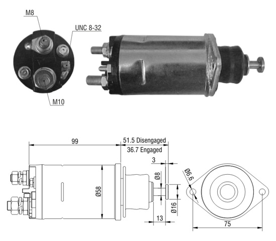 Втягуюче стартера ZM806 ZM