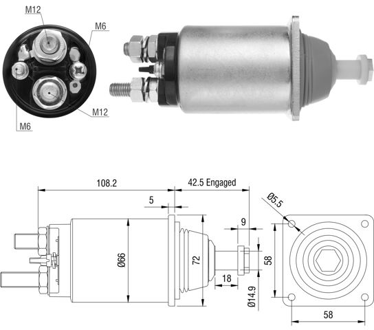 Втягуюче стартера ZM834 ZM