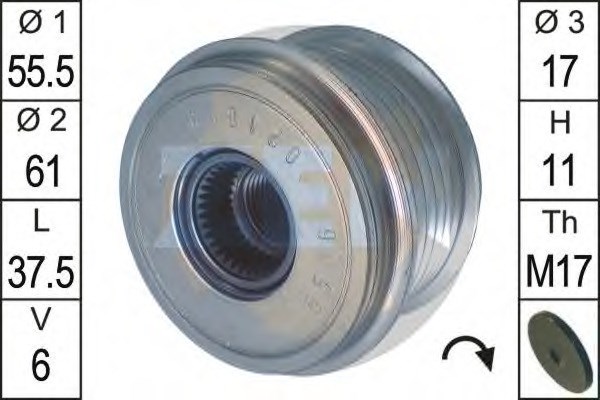 Шків генератора ZN5506 ZEN